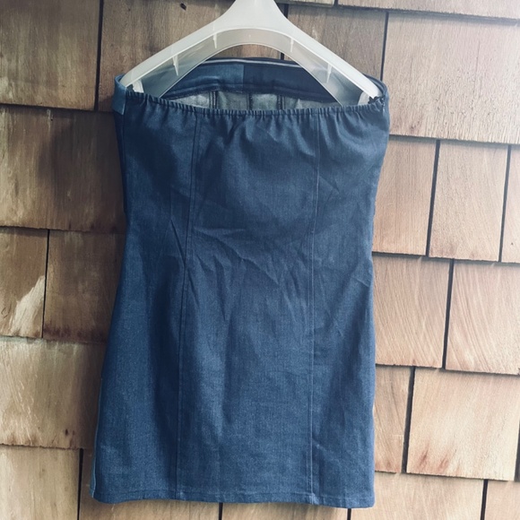 Gracia Criss Cross String Mini Dress Women's M Denim Sleeveless Side Zip Closure - Picture 11 of 15